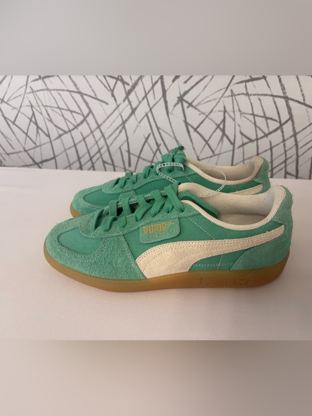 PUMA Palermo Vintage Sneakers in Jade Frost / Frosted Ivory-Gum